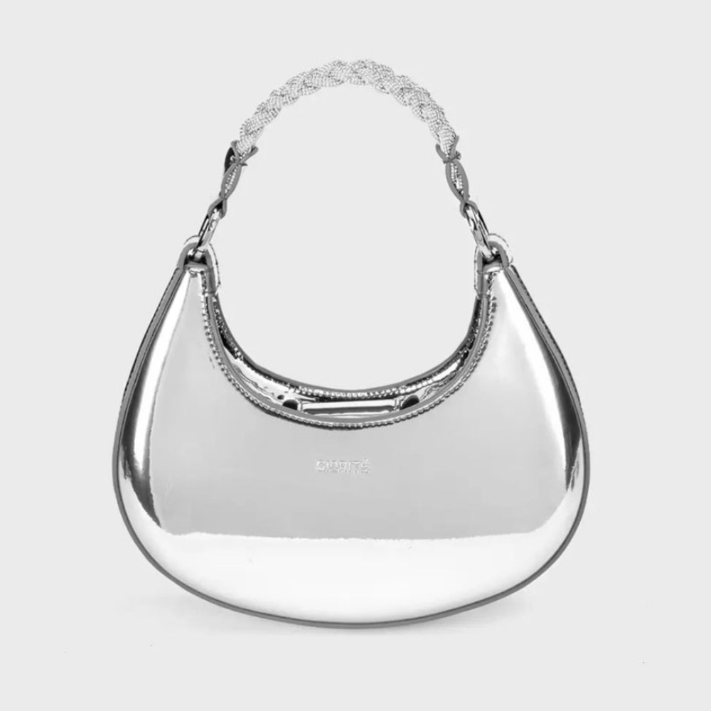 BRAND NEW Giarite Luna moon bag - Silver